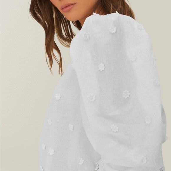 NWT Off-White 3d Flowers Cotton Blouse S - Picture 3 of 8